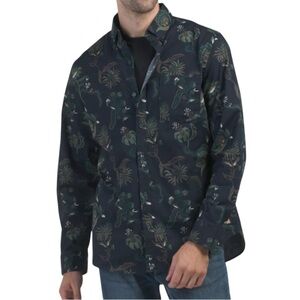 Scotch & Soda Premium Button Down Shirt Mens Blue Long Sleeve Floral Cotton XL